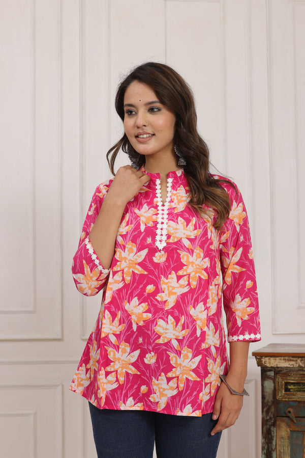 Women's Multicolor Cotton Printed Top