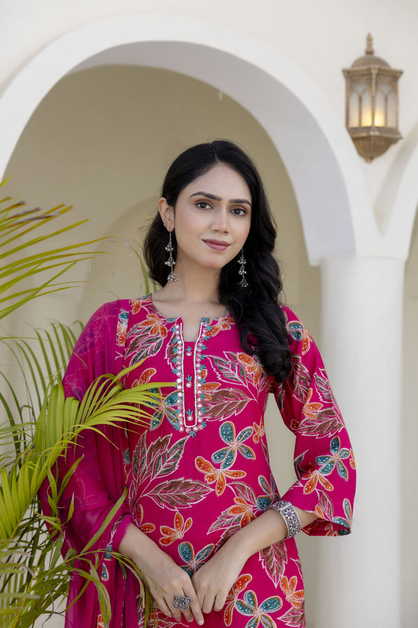 Myaza Women Kurta Pant With Dupatta Set