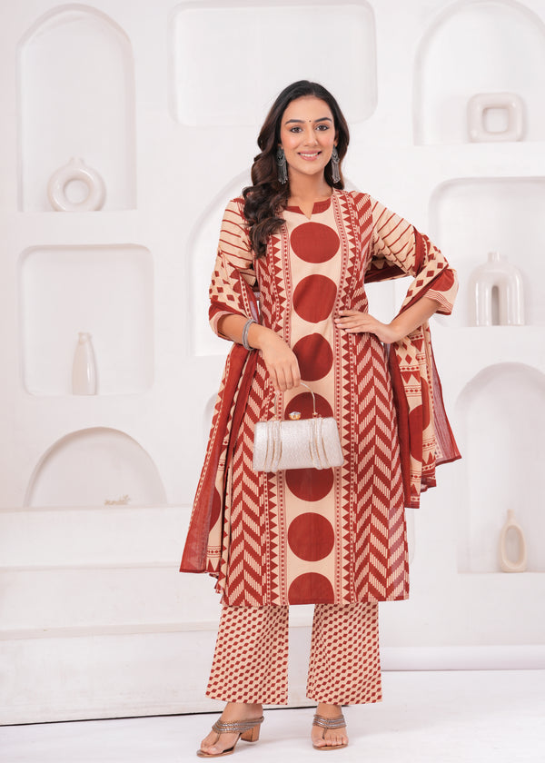 Myaza Women Kurta Pant With Dupatta Set