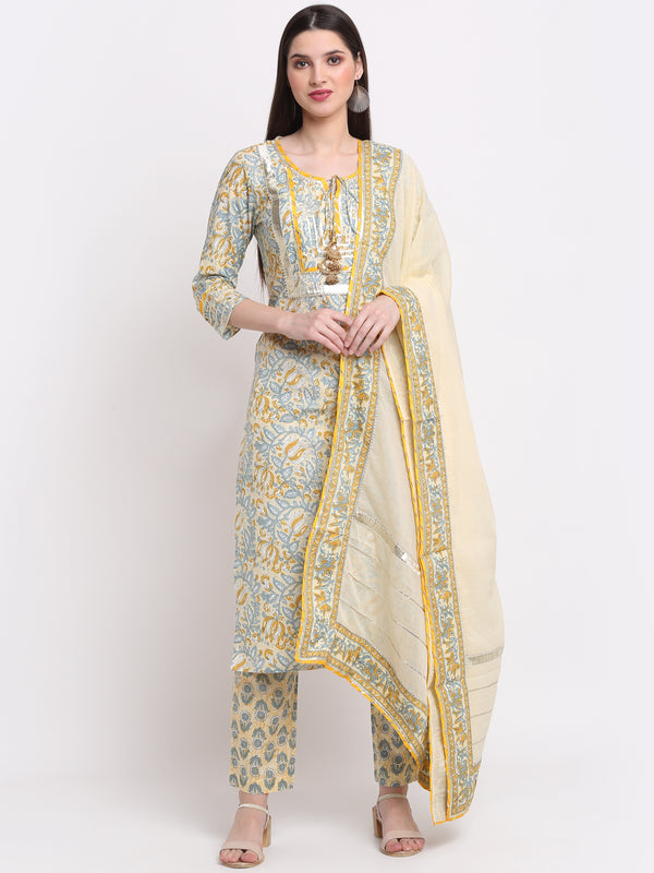 Myaza Women Kurta Pant With Dupatta Set